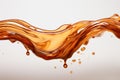 Splash of liquid bronze, amber on a white background. Generated by artificial intelligence Royalty Free Stock Photo