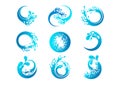 Splash logo, wave symbol, water concept design Royalty Free Stock Photo