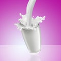 Splash of milk from the glass Royalty Free Stock Photo