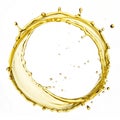 Splash of olive or engine oil arranged in a circle isolated on transparent background Royalty Free Stock Photo