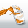 Splash Orange paint. Realistic 3D image Royalty Free Stock Photo