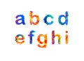 Splash paint alphabet. Letters. Part 1 of 3 Royalty Free Stock Photo