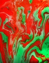 Splash of paint.Closeup abstract color mixing of water, acrylic,oil and milk for use as background image.