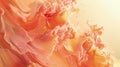 Splash of peach color paint texture background, abstract wavy pattern of pastel liquid. Swirl of cream or watercolor. Concept of Royalty Free Stock Photo