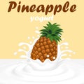 Splash of pineapple fruit yogurt