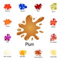 splash of plum juice icon. Detailed set of color splash. Premium graphic design. One of the collection icons for websites, web Royalty Free Stock Photo