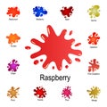 splash of raspberry juice icon. Detailed set of color splash. Premium graphic design. One of the collection icons for websites, Royalty Free Stock Photo