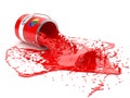 Splash of red paint in can Royalty Free Stock Photo