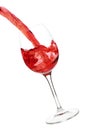 Splash of red wine in the glass Royalty Free Stock Photo