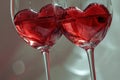 Splash of red wine in the glass forming the heart shape Royalty Free Stock Photo