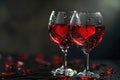 Splash of red wine in the glass forming the heart shape Royalty Free Stock Photo