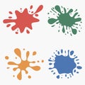 Splash set. Multicolored blots. Colorful stains. Vector.