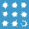 Splash set. Vector silhouettes of liquid or water drops, splashes and stains Royalty Free Stock Photo