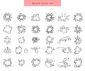 Splash shape icon collection ink paint a set of black blob line art Royalty Free Stock Photo