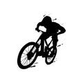 Splash silhouette mountain biker design vector Royalty Free Stock Photo