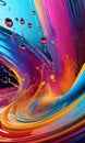 Splash of Spectrum: Vibrant Paint Droplets Royalty Free Stock Photo