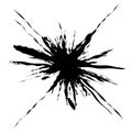 Splash, splatter shape isolated on white. Splattered fluid silhouette. Ink drop stain element