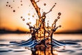 Splash on the surface of crude oil Royalty Free Stock Photo