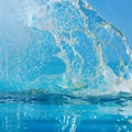 Splashing on the surface of water, precipitating wave. Royalty Free Stock Photo