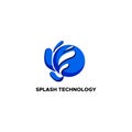 Splash Technology abstract logo vector design Royalty Free Stock Photo