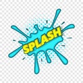 Splash text and effect icon, pop art style