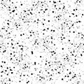 Splash vector seamless pattern. Black and white hand drawn spray texture. Black spots on white backdrop Royalty Free Stock Photo