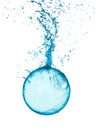 Splash water ball isolated Royalty Free Stock Photo