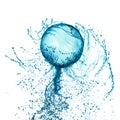 Splash water ball isolated Royalty Free Stock Photo