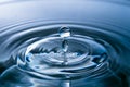 Splash of water close-up. Water drop. A blue drop of water. Falling water. The rain closeup Royalty Free Stock Photo