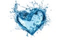 splash of water forming a heart shape, isolated on white. Royalty Free Stock Photo