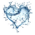 splash of water forming a heart shape, isolated on white. Royalty Free Stock Photo