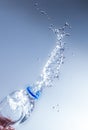 Splash water out of plastic bottles Royalty Free Stock Photo