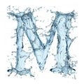 Splash of water takes the shape of the letter M, representing the concept of Fluid Typography.