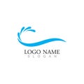 Splash Water, Wave symbol and icon Logo Template. Royalty Free Stock Photo