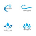 Splash Water, Wave symbol and icon Logo Template. Royalty Free Stock Photo