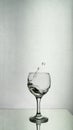 Splash of water in a wine glass