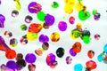 Splash watercolors drops on white background. Abstract colorful for background Royalty Free Stock Photo
