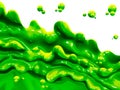 Splash, wave green paint or liquid, abstract background, 3d rendering Royalty Free Stock Photo