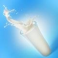 Splash of white milk in glass Royalty Free Stock Photo