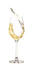 Splash of white wine in glass Royalty Free Stock Photo