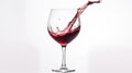 splash wine glass white background Royalty Free Stock Photo