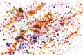 Splashes of colorful watercolor on a white background