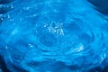 Splashes from a drop of water. Rain drops on a blue background. The texture of the water. Aqua, ripple, turquoise, macro