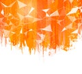 Splashes Orange Background. Creative abstract with colorful splash, halftone doted elements and triangular design