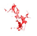 Splashes of red paint are isolated by a white background. 3d image, 3d rendering Royalty Free Stock Photo