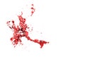 Splashes of red paint are isolated by a white background. 3d image, 3d rendering Royalty Free Stock Photo