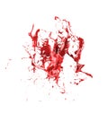 Splashes of red paint are isolated by a white background. 3d image, 3d rendering Royalty Free Stock Photo