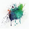 Splashes of paint spreading Bright colors on a white background Generative AI Royalty Free Stock Photo