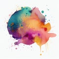 Splashes of paint spreading Bright colors on a white background Generative AI Royalty Free Stock Photo