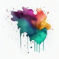 Splashes of paint spreading Bright colors on a white background Generative AI Royalty Free Stock Photo